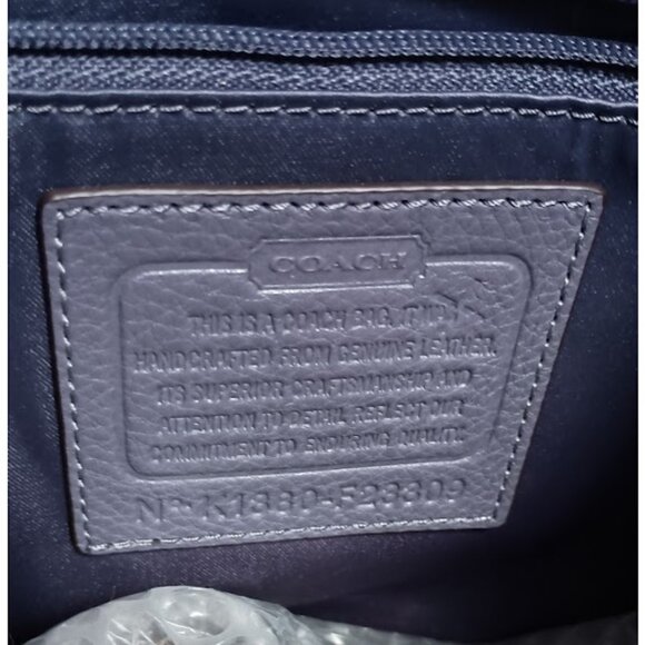 Coach Avery Slate Purple Pebbled Leather Tassel Hobo Bucket Bag - Picture 10 of 11